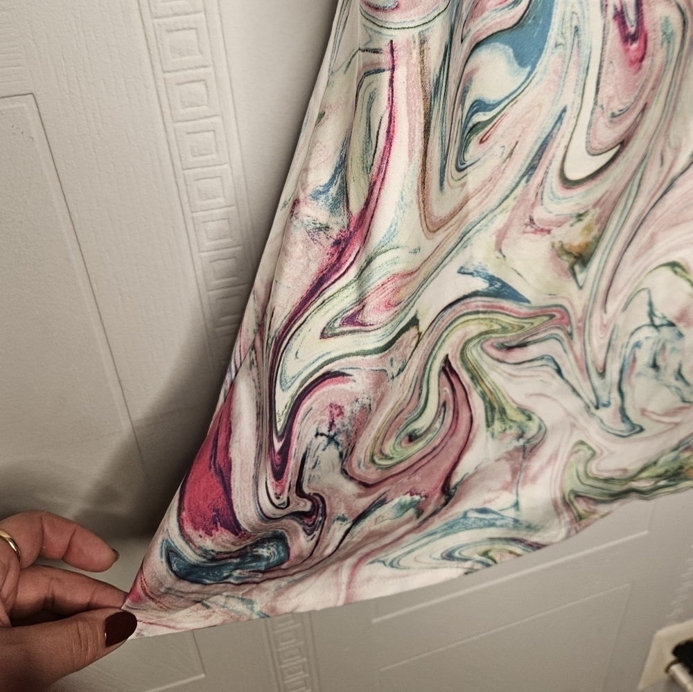 Princess Polly Cherish Mini Multi Swirl Tie Strap Cowl Neck Slip Dress Sz 2 NWT - Picture 10 of 16